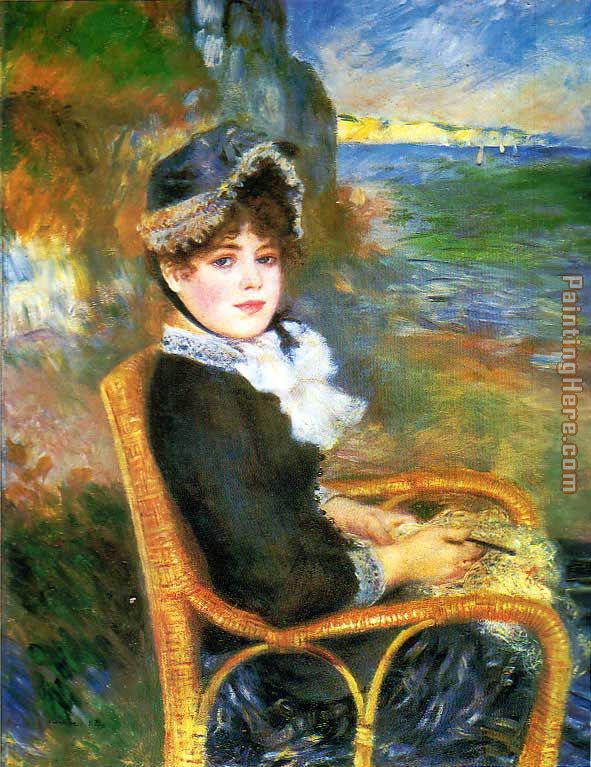 Au bord de la mer painting - Pierre Auguste Renoir Au bord de la mer art painting